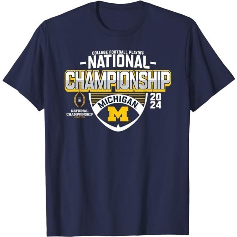 Michigan Wolverines 2024 CFP National Championship Football T-Shirt